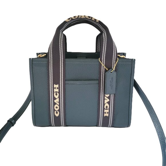 Coach CBH14 Refined Pebbled Leather Smith Tote 24 Crossbody Handbag Denim - Picture 2 of 7